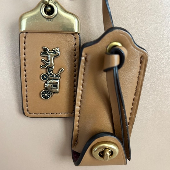 EUC Coach Rogue 31 Colorblock Beechwood Chalk Burgandy Brass HW “C”Chain RARE 👜 - Picture 4 of 16